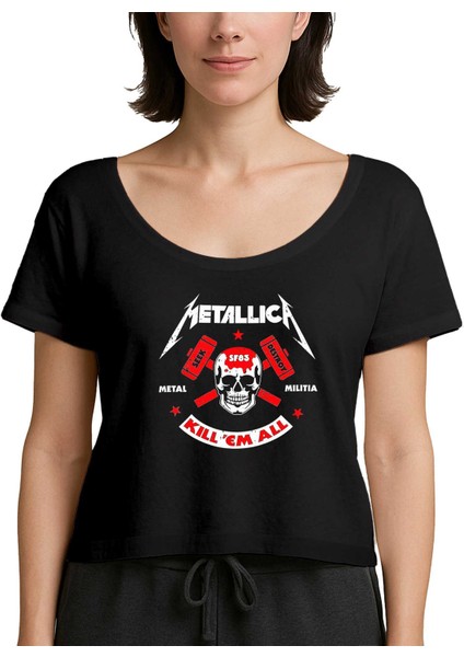 Metallica Kill'em All Siyah Kadın Tişört