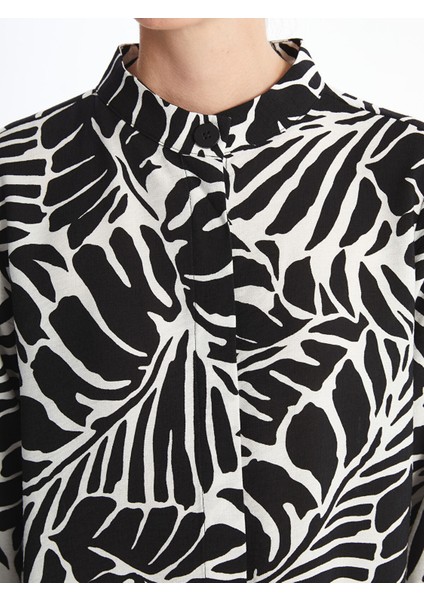 Yeni Sezon Hakim Yaka Desenli Uzun Kollu Kadın Tunik modelleri