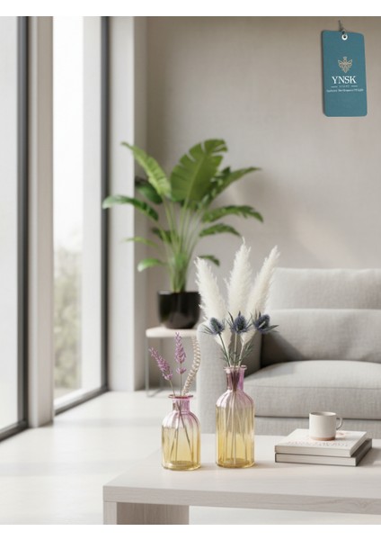 Hyggeglow| 2 'li Minimalist Dekor Çok Renkli Cam Vazo modelleri