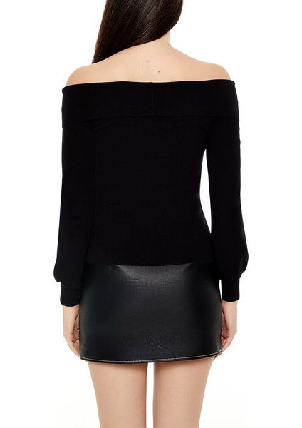 Vücuda Oturan Omuz Açık Kazak modelleri