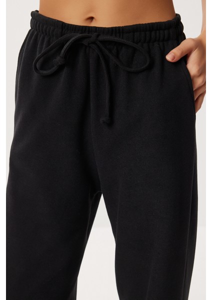 Çok Yumuşak Dokulu Selanik Eşofman Altı LUB0063 Siyah modelleri