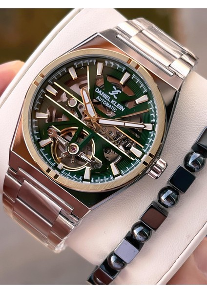 Otomatik Mehtap ve Güneş Kadranlı Bileklik Hediyeli 3 Atm Erkek Kol Saat FDK.14268.K5