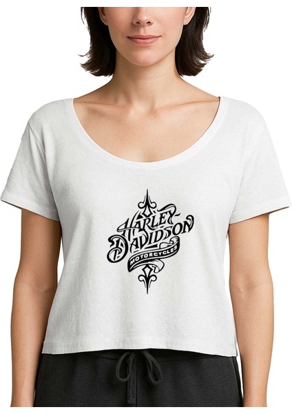 Harley Chopper Symbol Beyaz Kadın Tişört