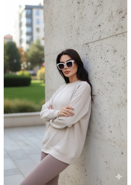 Günlük Uzun Kollu Bisiklet Yaka Basic Bluz/sweatshirt fırsatları