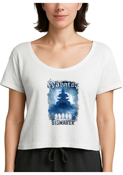 Sabaton Bismarck Beyaz Kadın Tişört