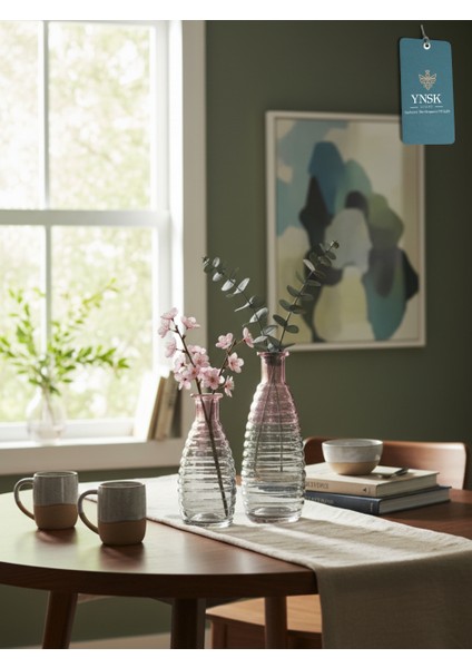 Ardena | 2 'li Minimalist Dekor Çok Renkli Cam