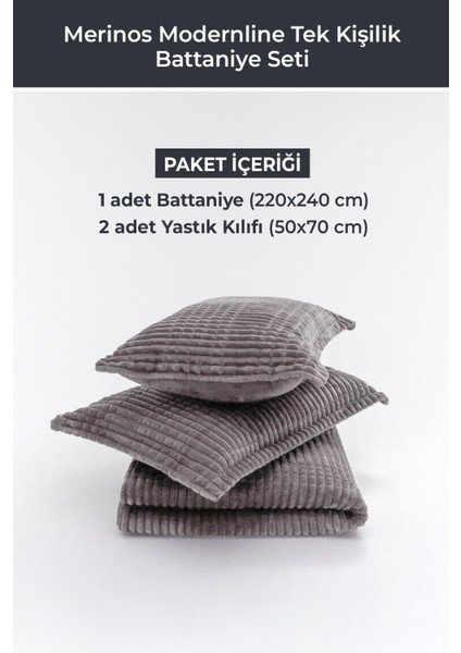 Modern Line 3 Parça Battaniye Seti - Füme modelleri