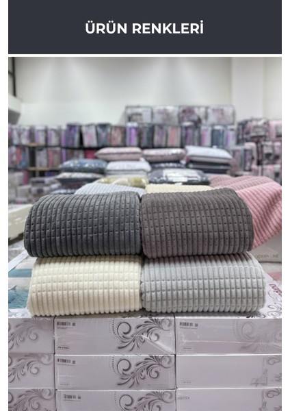 Modern Line 3 Parça Battaniye Seti - Füme indirimleri