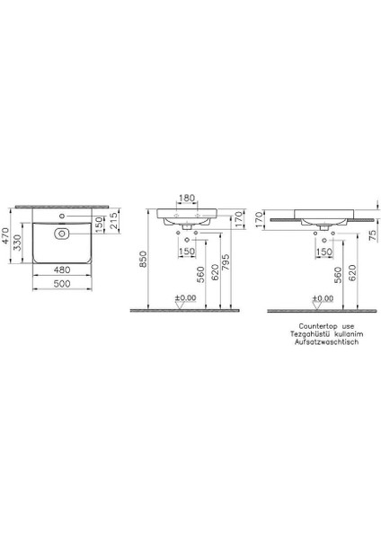 Diana Metropole Çanaka Lavabo 50*47 fiyatları