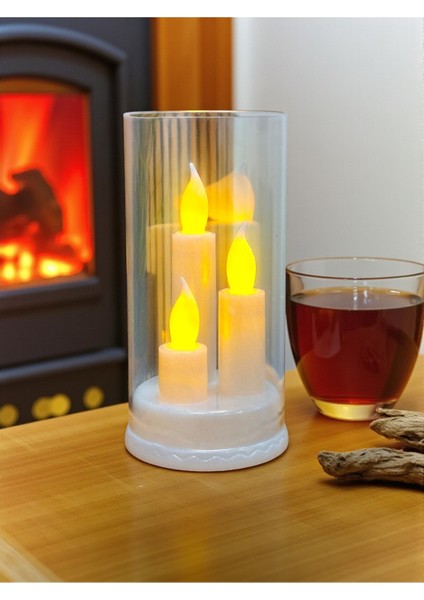 Huzurun Işığı 3 Mumlu Kandil Görünümlü Dumansız LED Lamba 16 cm x 8,3 cm fiyatları