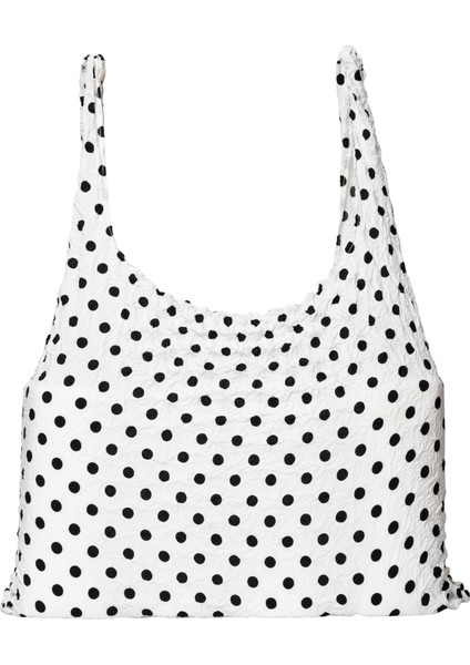 Büyük Boy Genişleyen Puantiyeli Beyaz Alışveriş Çantası modelleri