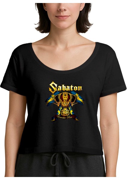 Sabaton Carolus Rex Siyah Kadın Tişört