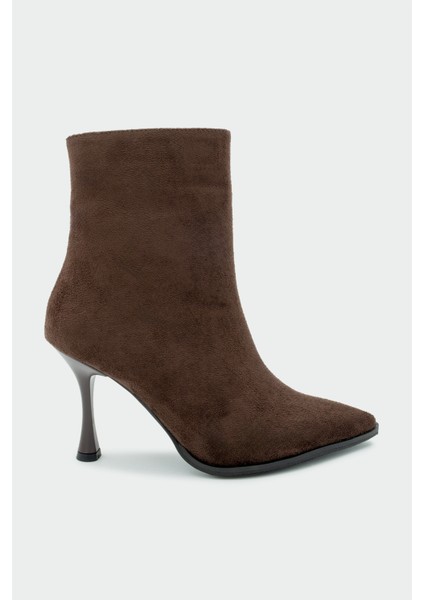 Apex Acı Kahve Sivri Burun Fermuarlı Kadın Bot