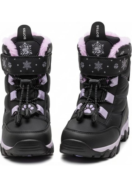 Kız Çocuk Kışlık Bot Su Geçirmez Kürklü Kaymaz Tabanlı Dayanıklı Cırt Cırtlı fırsatları
