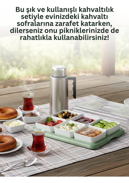 6 Lı Sert Plastik Tepsili Kahvaltılık Seti - Kare Kahvaltılık Kase Saklama Kabı indirimleri