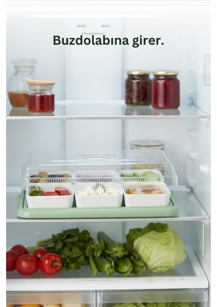 6 Lı Sert Plastik Tepsili Çerezlik Sunumluk Kahvaltılık - Kare Kahvaltılık Kase Saklama Kabı fiyatları