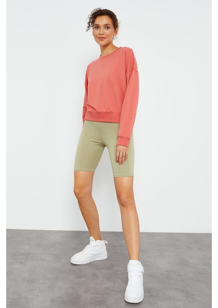 Pudra Basic Rahat Form O Yaka Kadın Sweatshirt - 97114