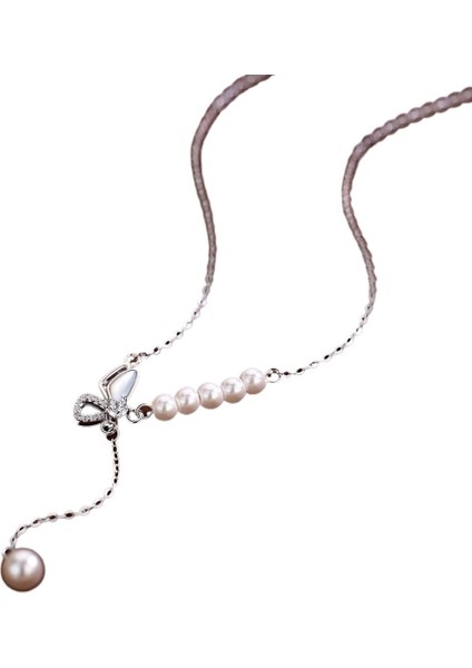 Kadınlar Için 925 Ayar Gümüş Kelebek Püskül Kolye, Köprücük Kemiği Zinciri, Sonbahar/kış Kazak Zinciri (Yurt Dışından) fiyatları