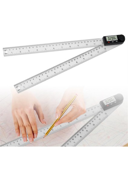 Dijital Ekran Açısı Cetveli, 2&#39;si Bir Arada Hassas Cetvel ve Dijital Açı Bulucu Önleyici, (ABS-300MM) (Yurt Dışından) indirimleri