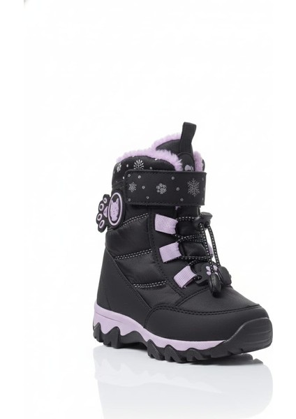 Kız Çocuk Kışlık Bot Su Geçirmez Kürklü Kaymaz Tabanlı Dayanıklı Cırt Cırtlı