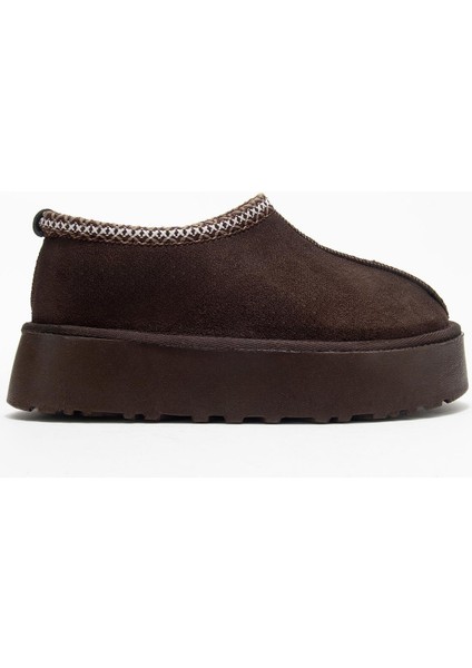 Yüksek Tabanlı Kısa Mini Bot Kahve