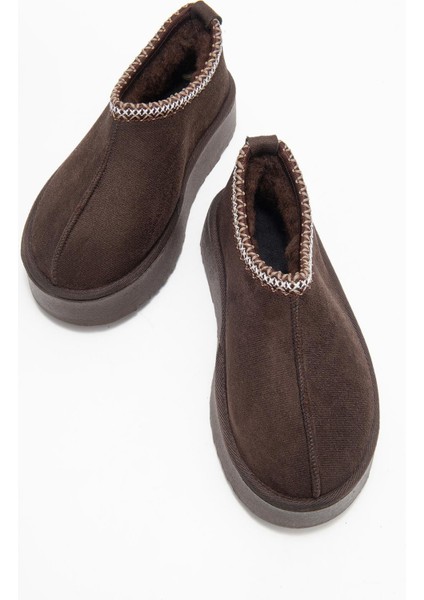 Yüksek Tabanlı Kısa Mini Bot Kahve