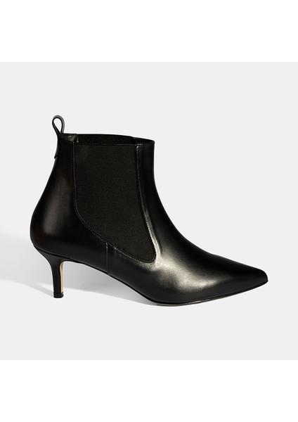 Kadın Kahve Lastikli Ince Topuklu Deri Bot fiyatları