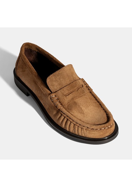 Kadın Taba Süet Deri Loafer indirimleri