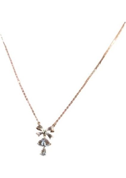 Kadınlar Için S925 Ayar Gümüş Fırçalanmış Fiyonk Kolye, Püskül, Doğal Kristal Kolye Ucu, Köprücük Kemiği Zinciri (Yurt Dışından)