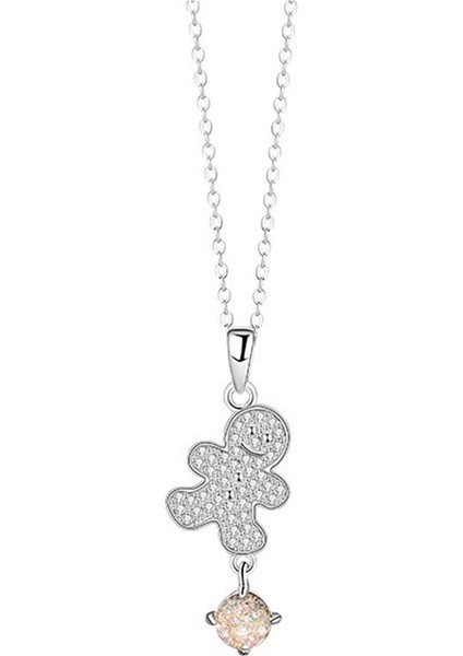 Fiyonk, Çan, Kazak Zinciri ve Zencefilli Yıldız Kolye Ucuyla Süslenmiş 925 Ayar Gümüş Noel Ağacı Kolyesi (Yurt Dışından)