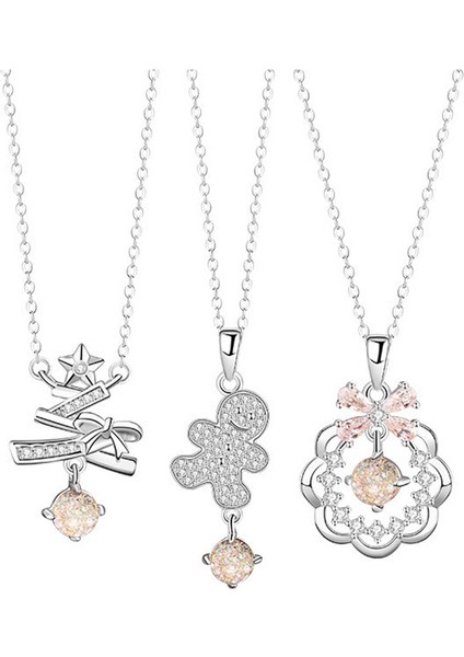 Fiyonk, Çan, Kazak Zinciri ve Zencefilli Yıldız Kolye Ucuyla Süslenmiş 925 Ayar Gümüş Noel Ağacı Kolyesi (Yurt Dışından) fiyatları