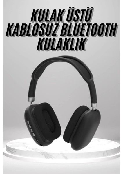 Kulak Üstü Kablosuz Bluetooth Kulaklık Yumuşak Süngerli Sd Kart Girişli