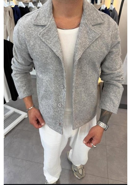 Slimfit Yakalı Düğme Kapamalı Astarsız Yan Cep Kaşe Ceket fiyatları