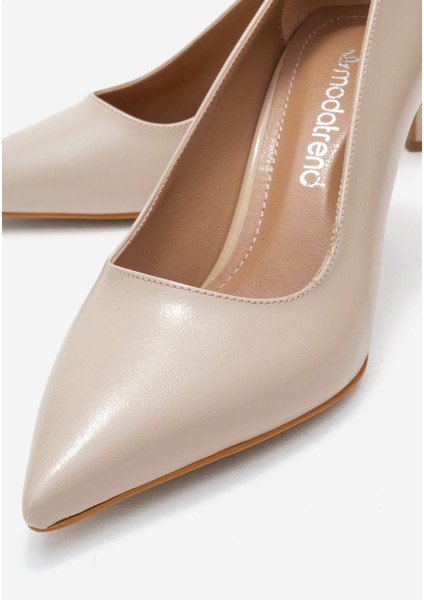 Kadın Stiletto Ayakkabı Ten Kırışık modelleri