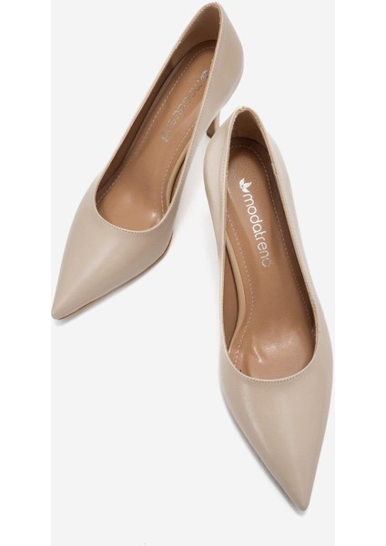 Kadın Stiletto Ayakkabı Ten Kırışık indirimleri