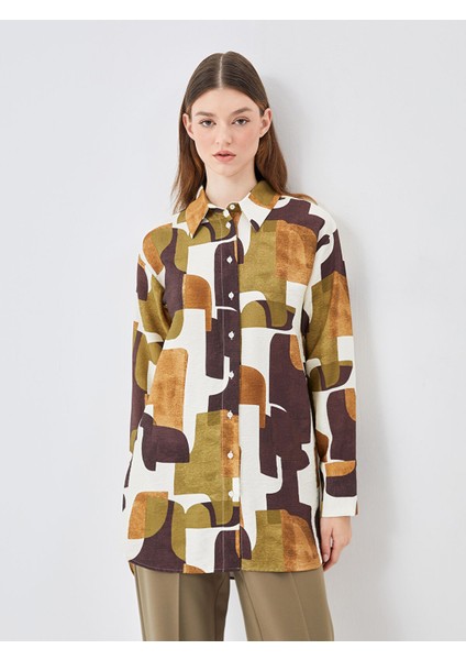 Yeni Sezon Desenli Kadın Gömlek Tunik