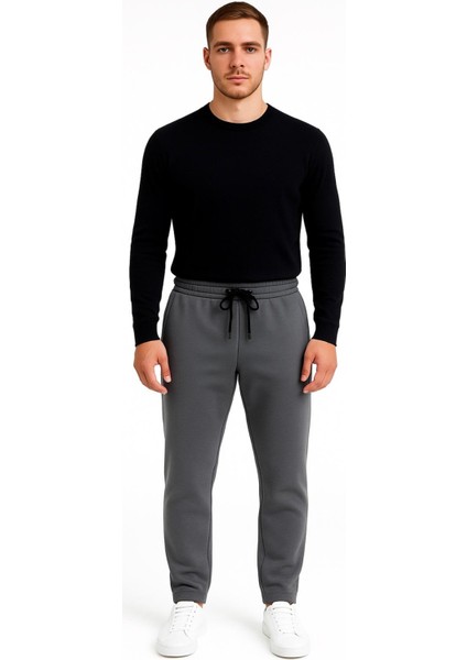 Erkek Gri Melanj 3 Iplik Şardonlu Eşofman ALTI-P2019