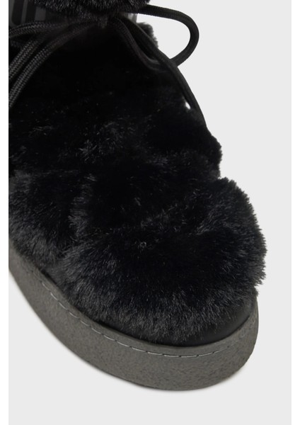 Logolu Bağcıklı Su Geçirmez Kar Botu Bayan Kar Botu 80D2450130 N001