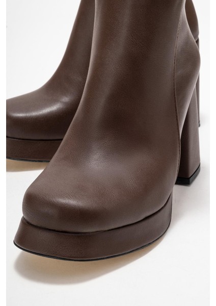 Kadın Platform Taban Bot Kahve Cilt modelleri