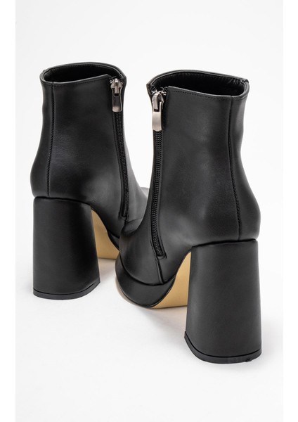 Kadın Platform Taban Bot Siyah Cilt modelleri