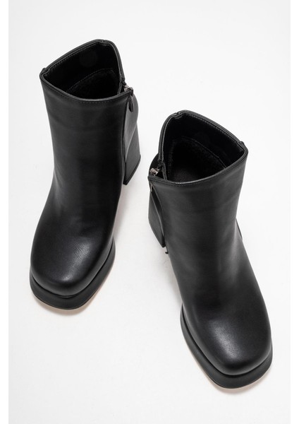 Kadın Platform Taban Bot Siyah Cilt fırsatları