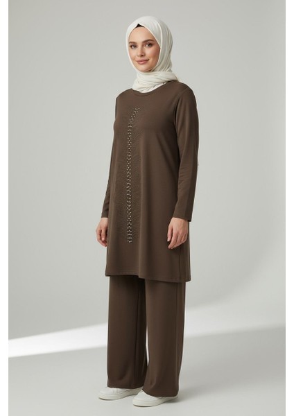 Büyük Beden Işlemeli Pant. Ikili Takım - MDS005555TKM fiyatları