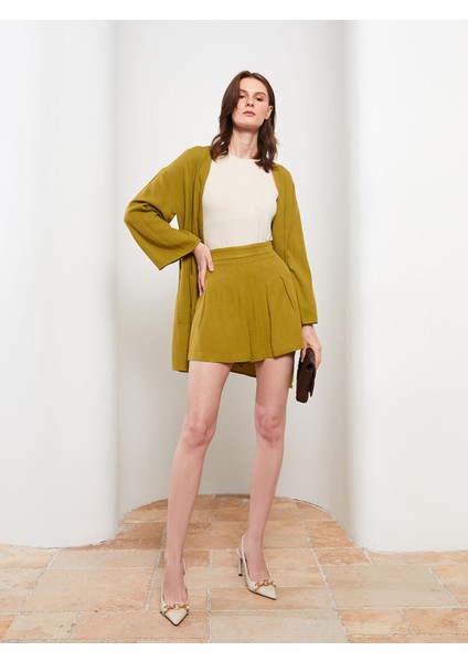 Yeni Sezon Kadın Yüksek Bel Düz Şort