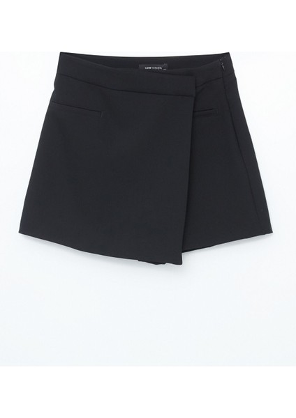 Yeni Sezon Kadın Beli Fermuarlı Düz Şort Etek indirimleri