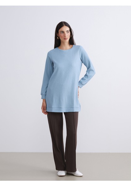 Yeni Sezon Bisiklet Yaka Dokulu Kadın Tunik fiyatları