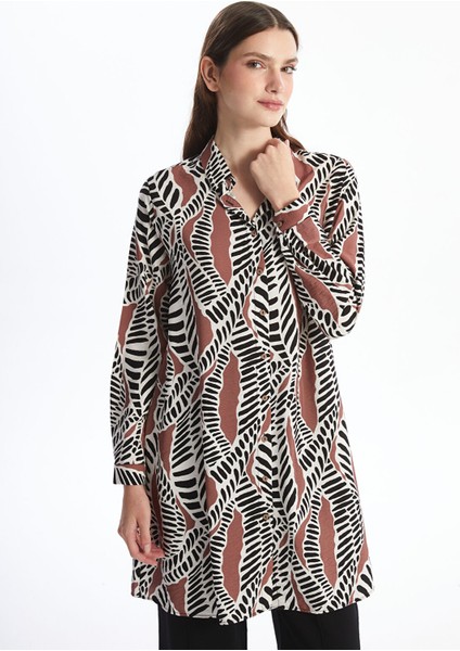 Yeni Sezon Desenli Kadın Gömlek Tunik