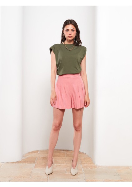 Yeni Sezon Kadın Yüksek Bel Düz Şort fiyatları