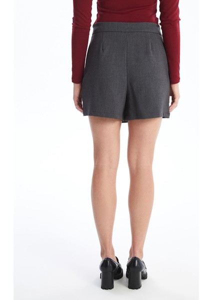 Yeni Sezon Kadın Beli Fermuarlı Düz Şort Etek fırsatları