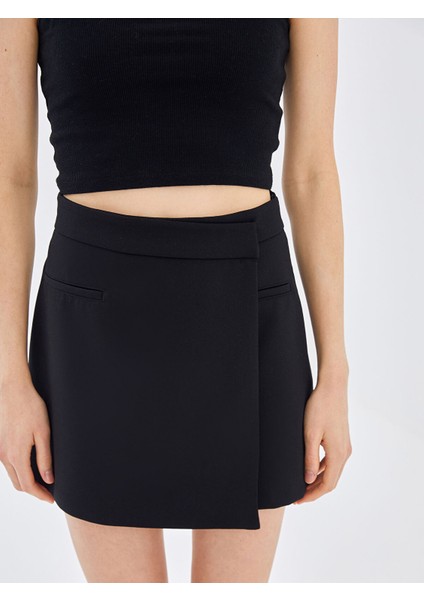 Yeni Sezon Kadın Beli Fermuarlı Düz Şort Etek modelleri