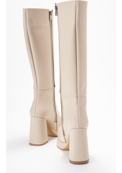 Kadın Platform Taban Çizme Bej Cilt fırsatları